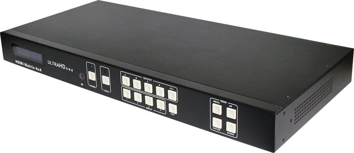 4进4出全高清HDMI矩阵切换器，带宽18Gbps分辨率4K2K@60Hz 4:4:4，数字音频支持LPCM 7.1CH商品主图